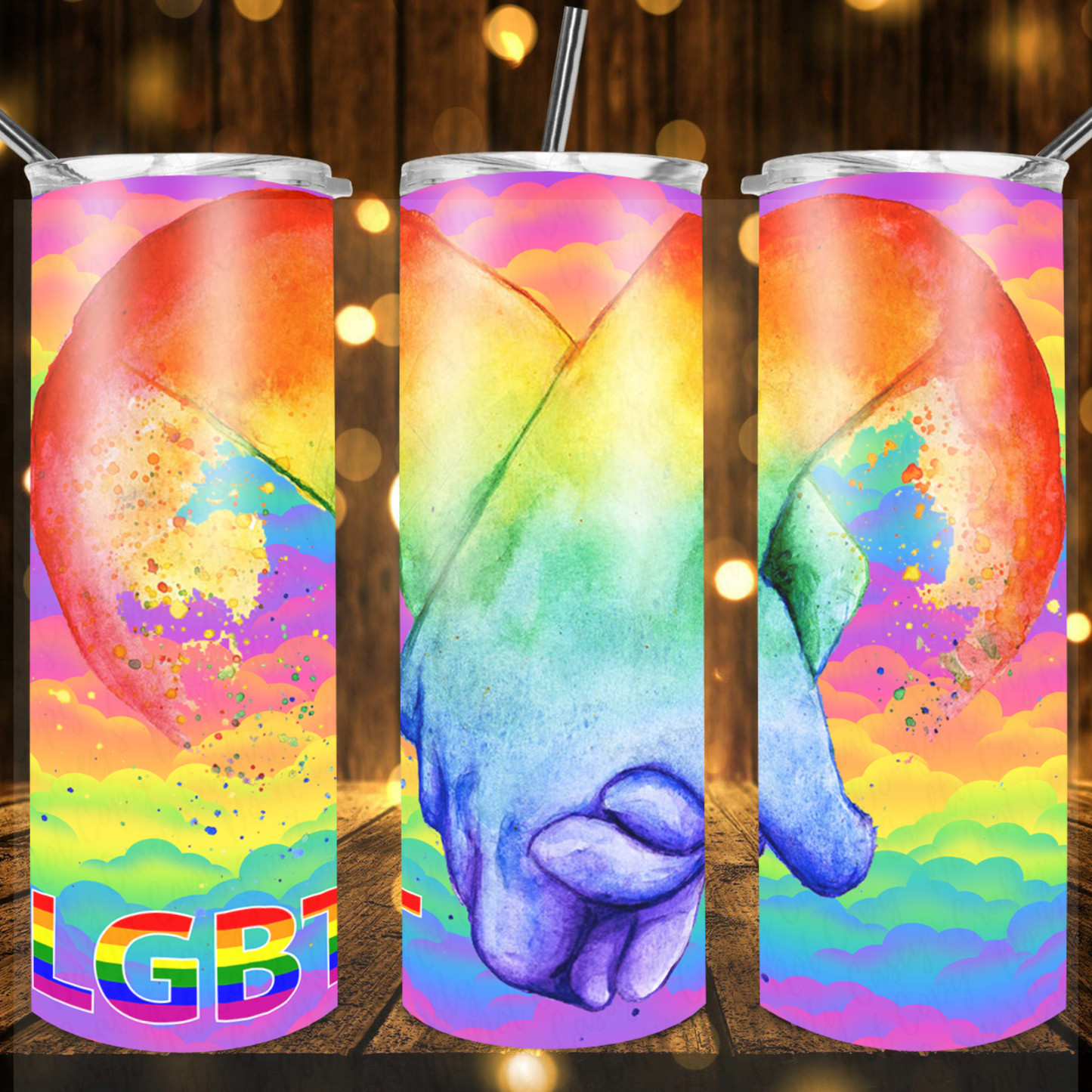 LGBT Holding Hands Pride -Drink Tumbler