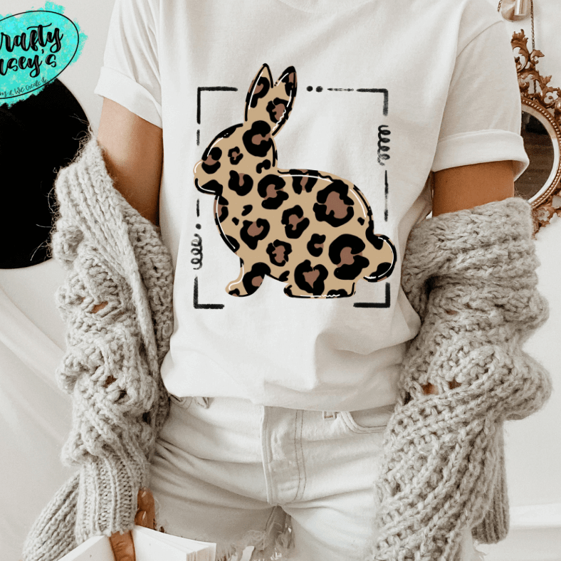 Leopard Bunny Print-Easter T-shirt.