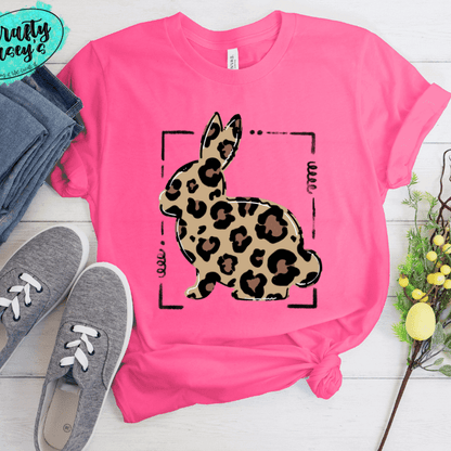Leopard Bunny Print-Easter T-shirt.