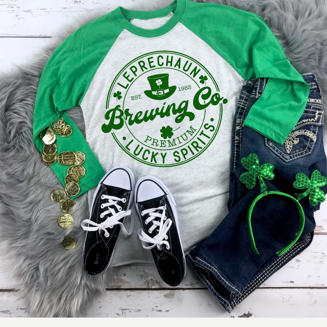 Leprechaun Brewing Company Tee St. Pats. Raglan