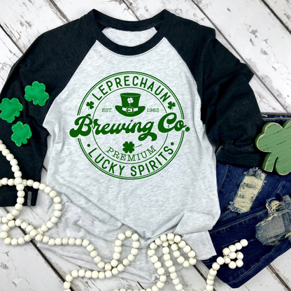 Leprechaun Brewing Company Tee St. Pats. Raglan