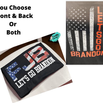 Let's Go Brandon Distressed Flag-Men's Funny Unisex Graphic T-shirts Crafty Casey's