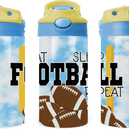 Lets Play Football Kids 12 oz Water Bottle Flip Top