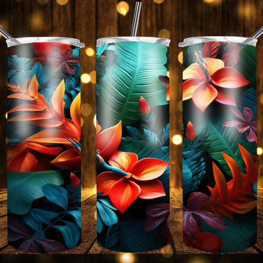 Lilley's Floral Brush Drink Tumbler