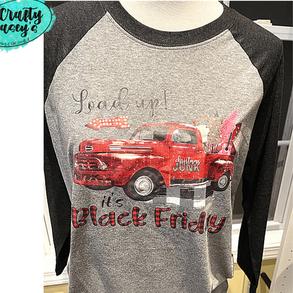 Load Up Black Friday Red Truck Christmas- Raglan