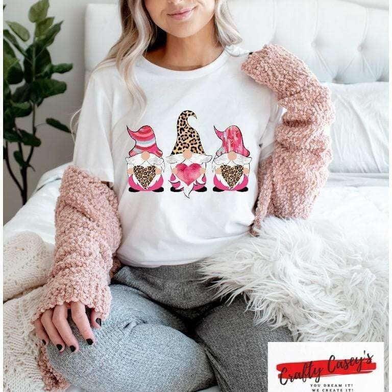Love Gnome Hearts Leopard Print T-shirt