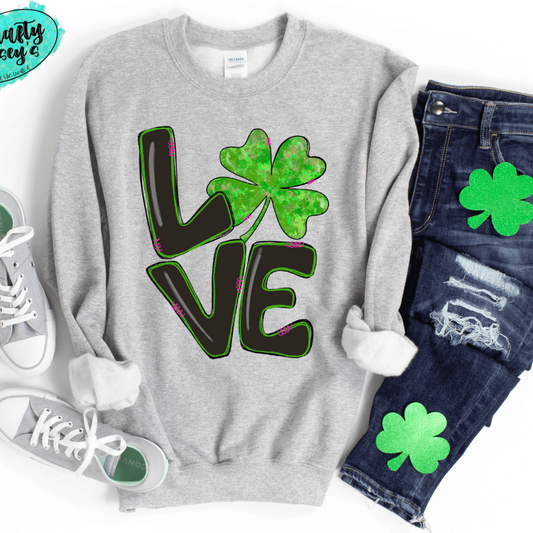 Love Green Clover St. Patrick's Day Sweatshirts