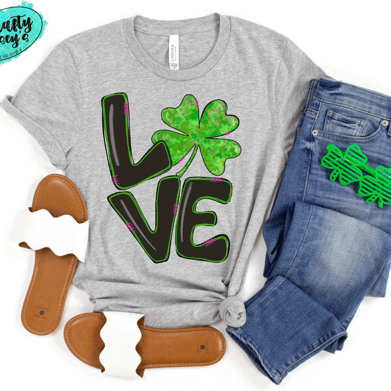 Love Green Clover St. Patrick's Day T-shirts