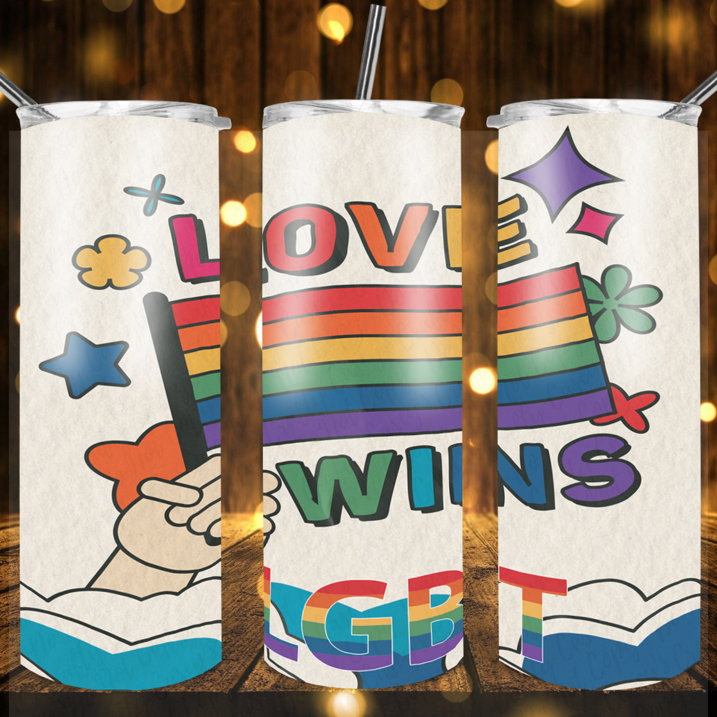 Love Wins LGBT FLAG -Drink Tumbler