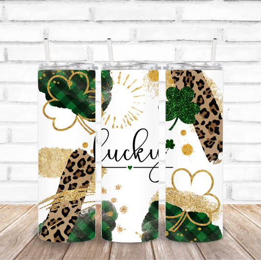 Lucky Clover Cheetah St. Pats Tumbler