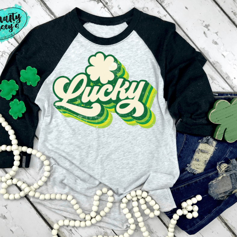 Lucky Retro St. Patrick's Day Unisex Raglan