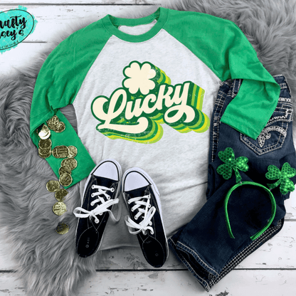 Lucky Retro St. Patrick's Day Unisex Raglan