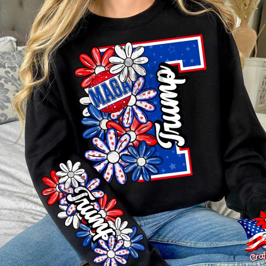 MAGA Trump Floral Crewneck