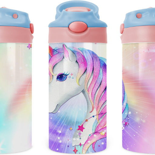 Magical Unicorn Kids 12 oz Water Bottle Flip Top