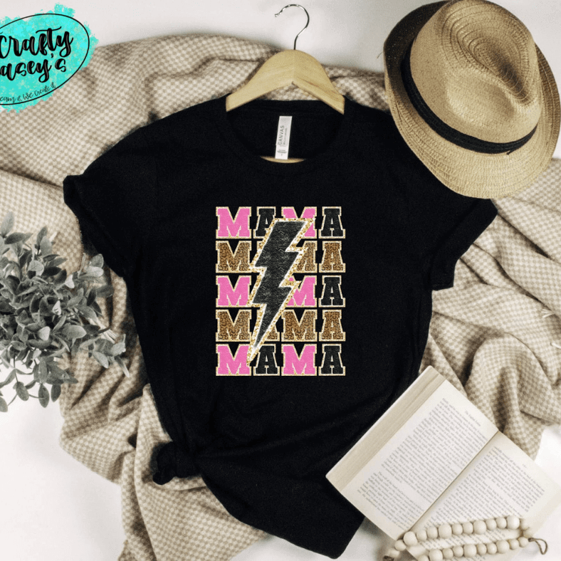 Mama Electric Retro Pink-Women's  T-shirts Crafty Casey's