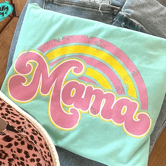Mama Rainbow -Retro-T-shirts