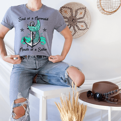 Mermaid Soul Sailor Mouth Shirt animal lover, and adult funny graphic shirt design by Crafty Casey's