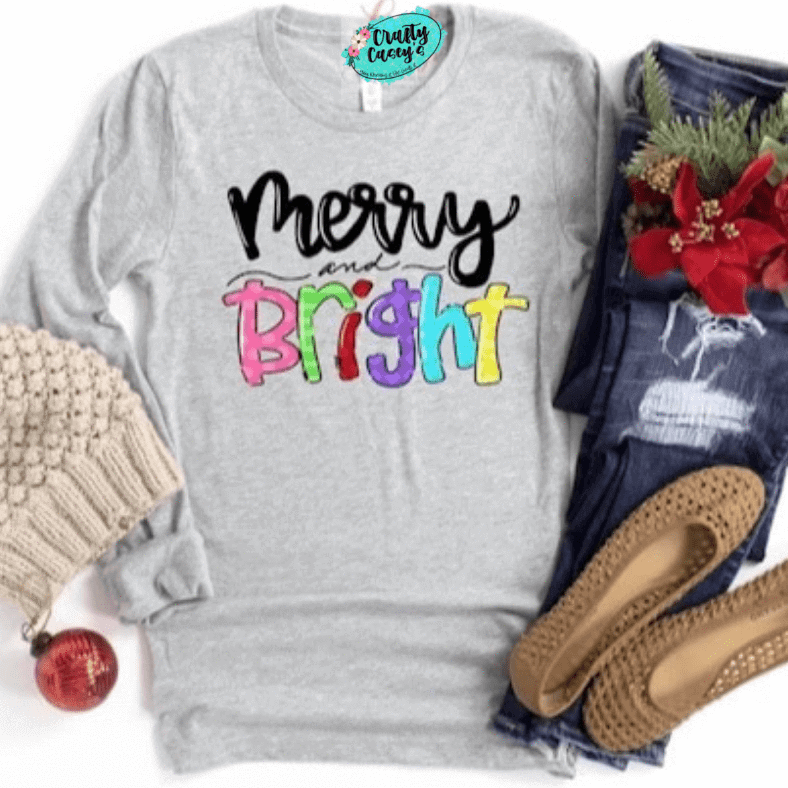 Merry & Bright Colorful Christmas Long Sleeve
