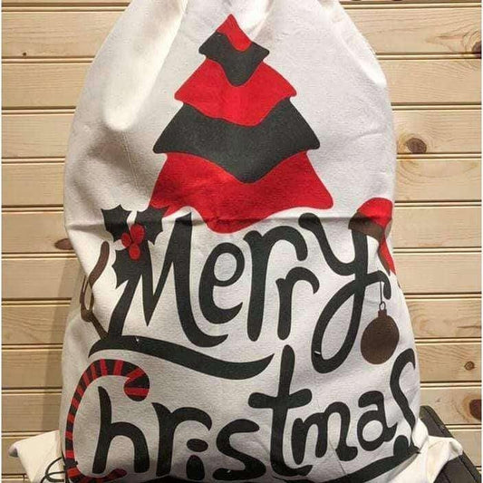 Crafty Casey's Christmas Santa Sacks 19x27 in. / Black / Adline Merry Christmas Tree Santa Sack -Personalized-Embroidered-Gift Wrapping