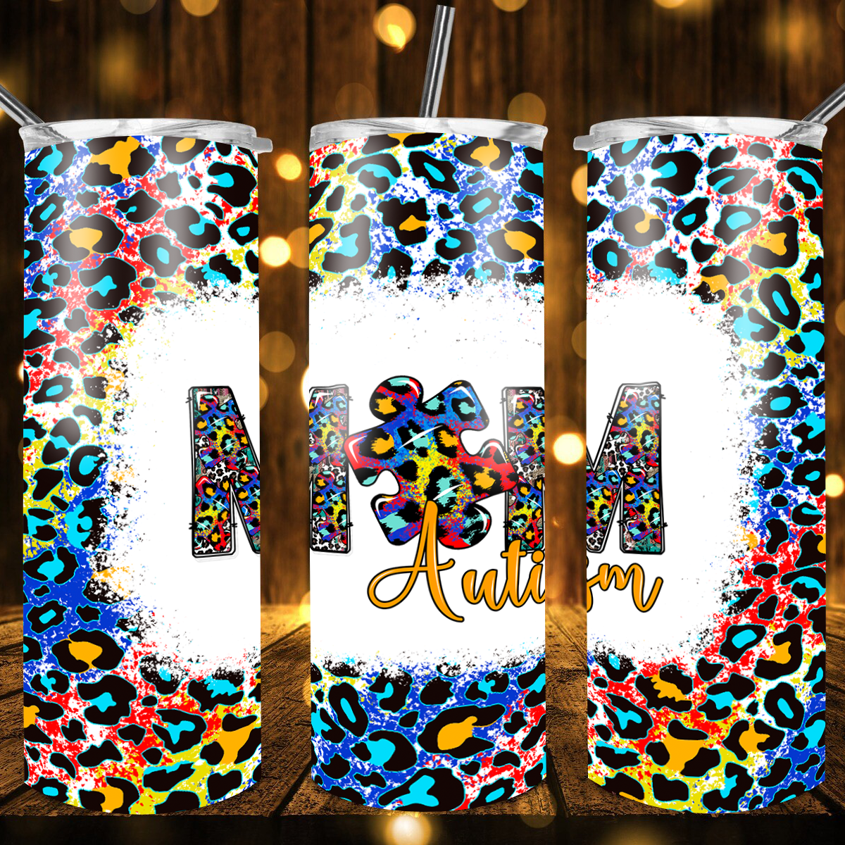 Mom Autism Puzzle Tumbler