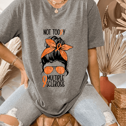 Multiple Sclerosis Mom Bun Shirt awareness apparel design by Crafty Casey's