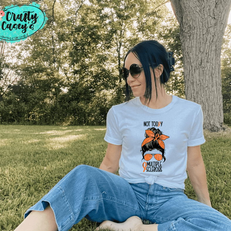 Multiple Sclerosis Mom Bun Shirt awareness apparel design by Crafty Casey's