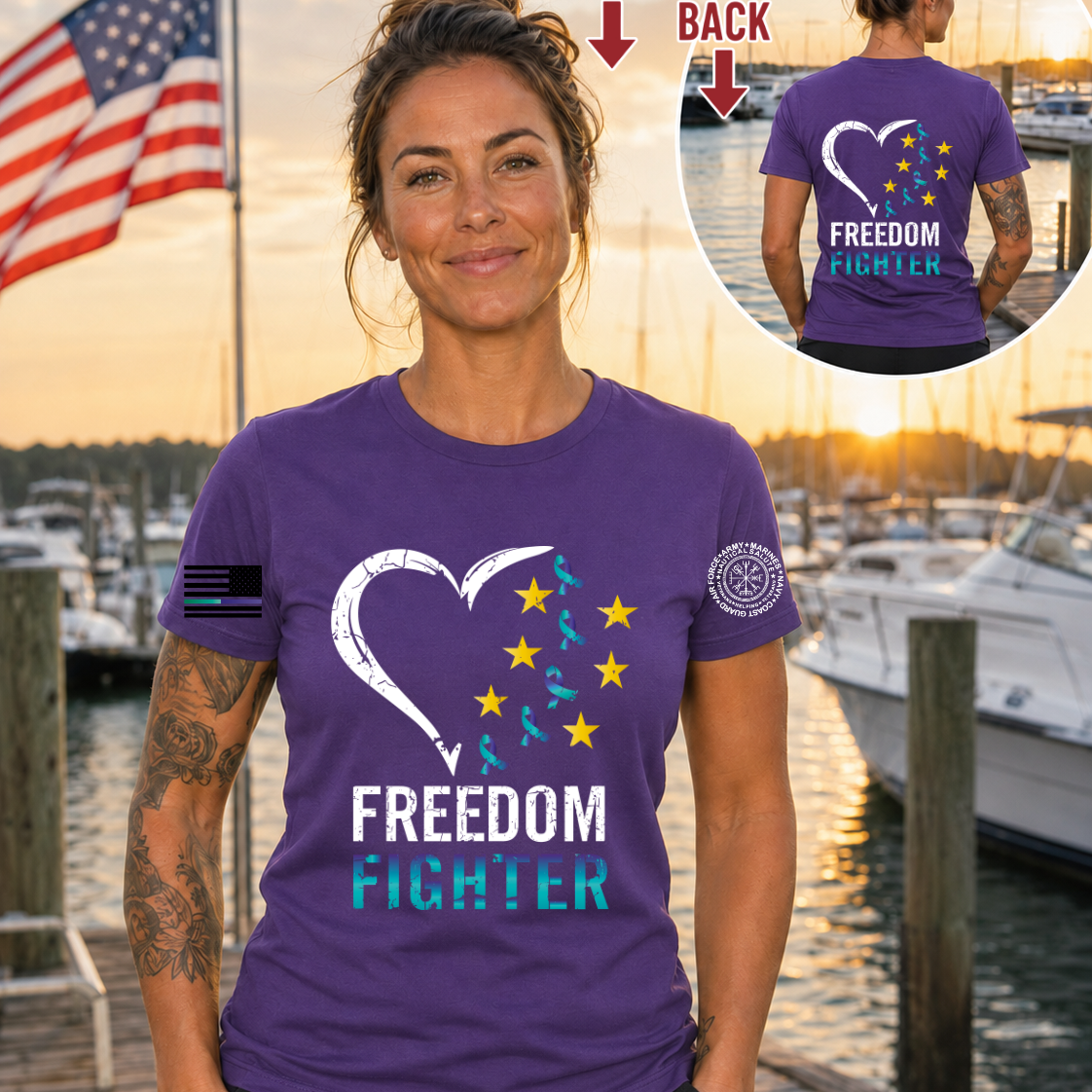 Nautical Salute Freedom Fighter District Perfect Tri Tee