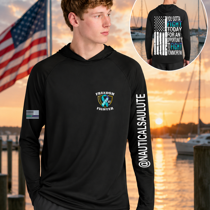 Nautical Salute You Gotta Fight  A4 Cooling Performance Long Sleeve Hooded Tee