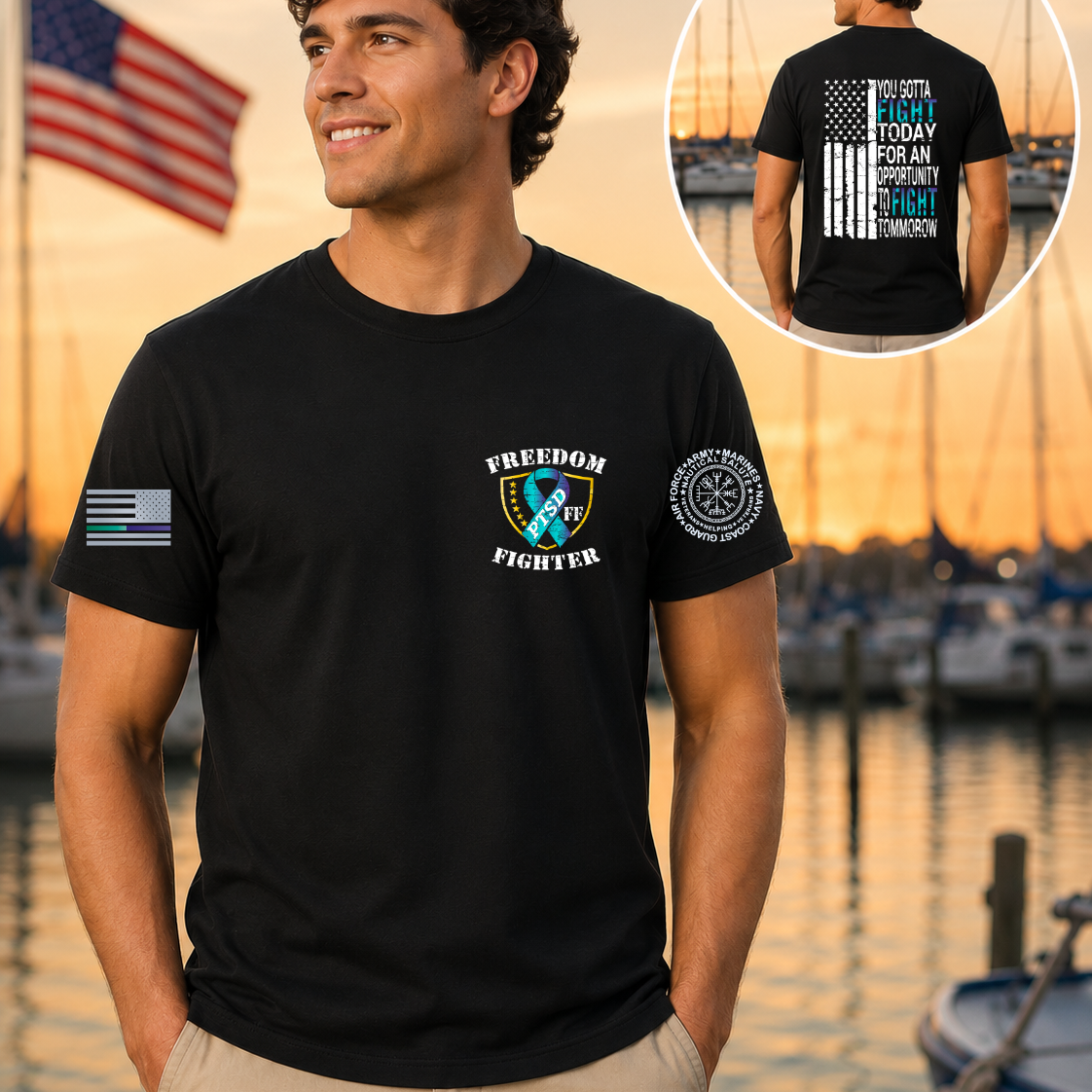 Nautical Salute You Gotta Fight District Perfect Tri-Blend Tee