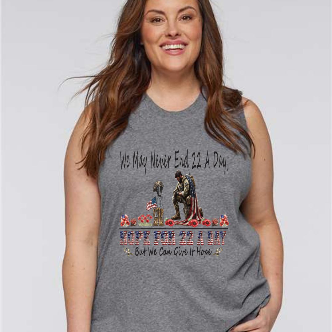 Official- Hope For 22 A Day Tank Tops LAT Apparel Plus Size