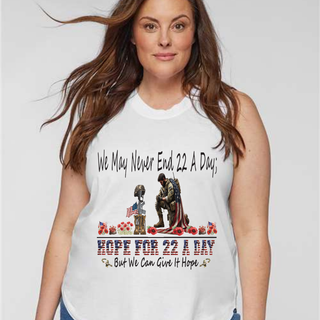 Official- Hope For 22 A Day Tank Tops LAT Apparel Plus Size