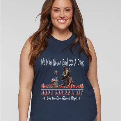 Official- Hope For 22 A Day Tank Tops LAT Apparel Plus Size