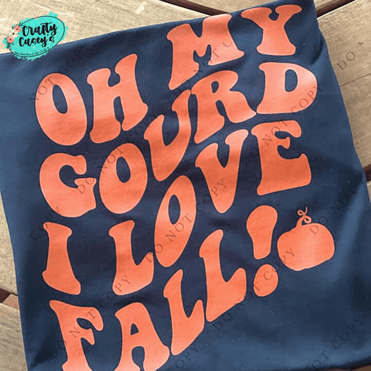 Oh My Gourd Orange Print Fall T-shirts