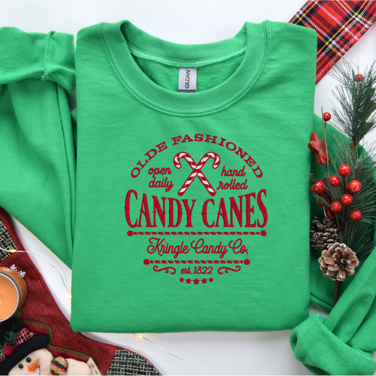 Old Fashioned Candy Canes Crewneck Sweatshirt