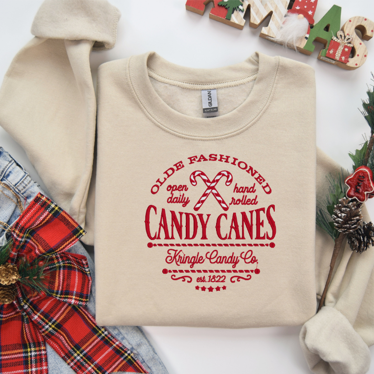 Old Fashioned Candy Canes Crewneck Sweatshirt