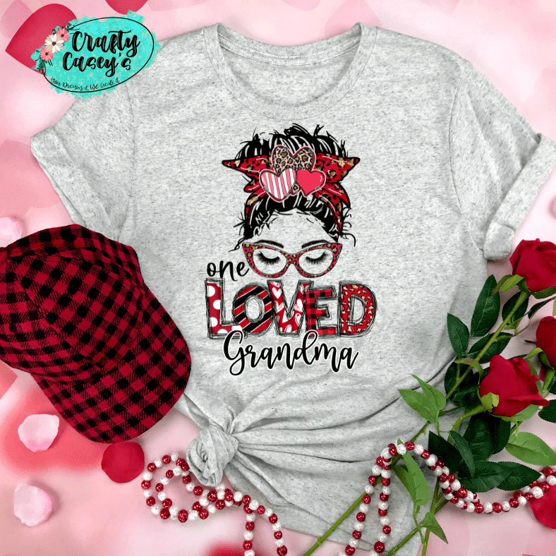 One Loved Grandma Messy Bunn Valentines - Women's Unisex- t-shirt