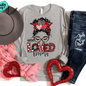 One Loved Mama Messy Bun Valentine Long Sleeved