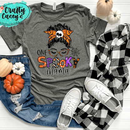 One Spooky Mama Skull Halloween - T-shirt