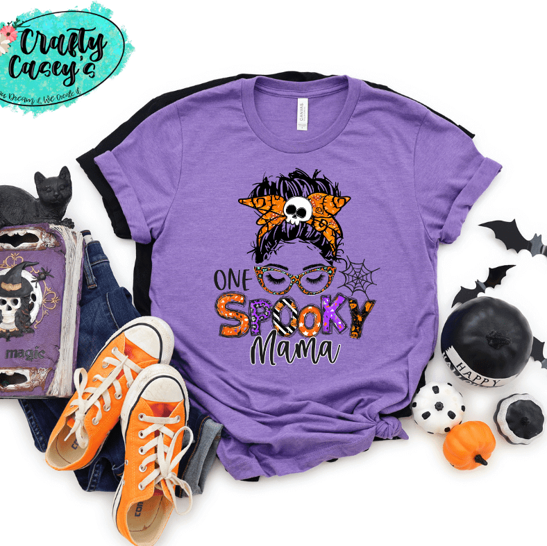 One Spooky Mama Skull Halloween - T-shirt