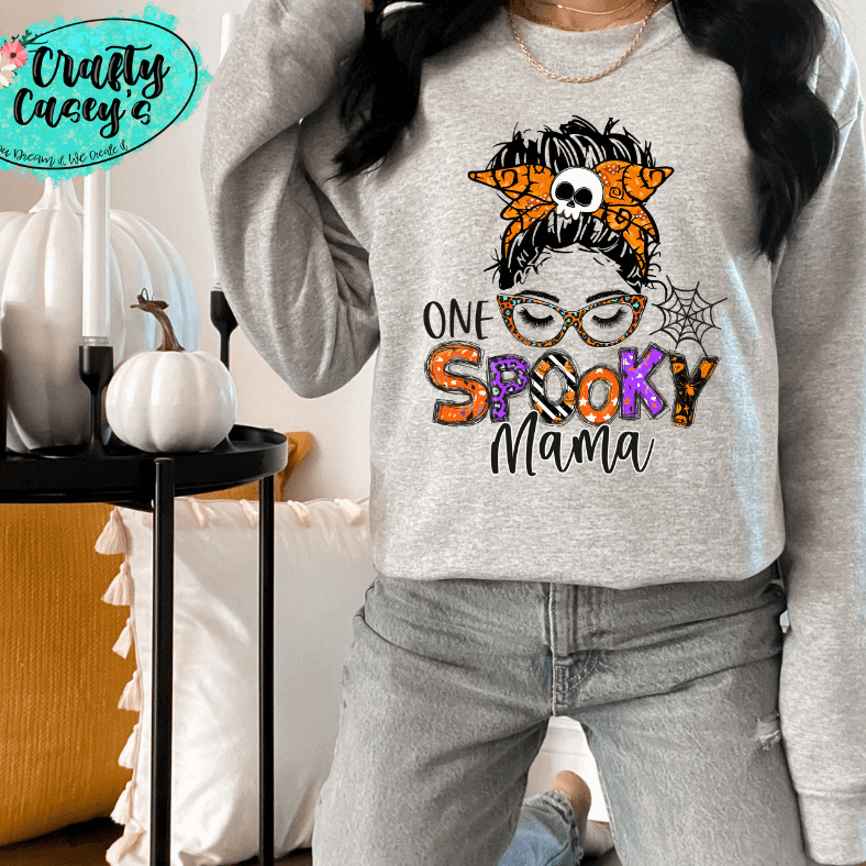 One Spooky Mama Skull Halloween - T-shirt