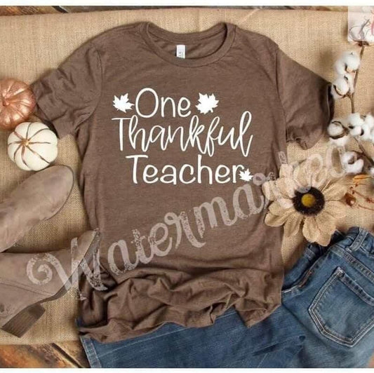 One Thankful Teacher -Thanksgiving Teacher T-shirts