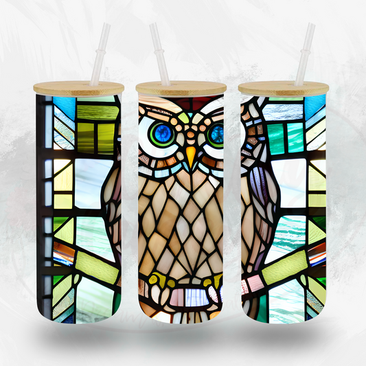 Owl Stain Glass Tumbler