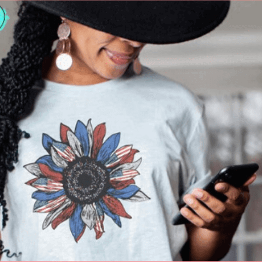 Patriotic Retro Starburst Sunflower T-shirts