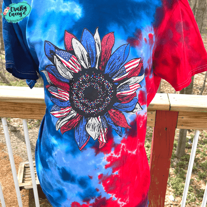 Patriotic Retro Starburst Sunflower T-shirts