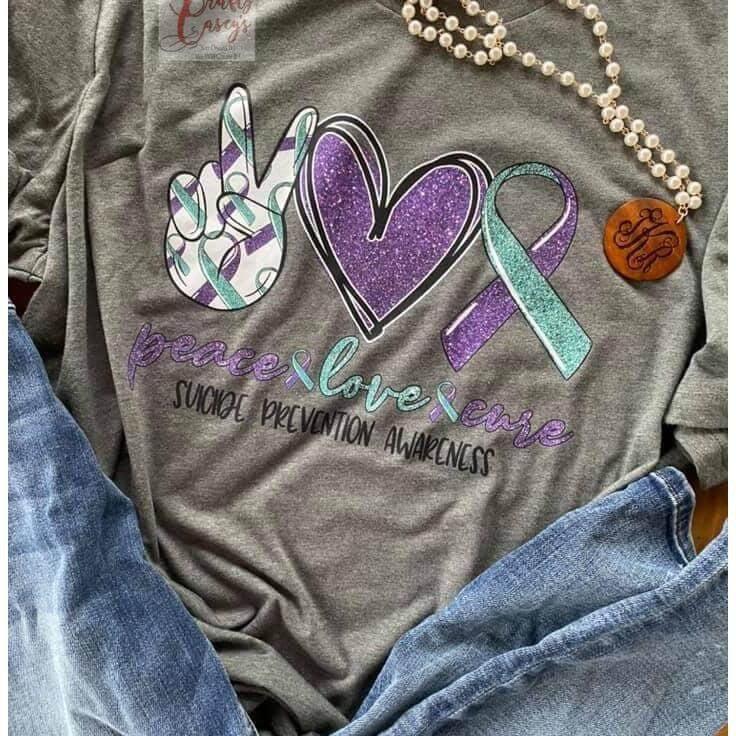 Peace Love & Cure Suicide Prevention Awareness- Unisex T-shirt