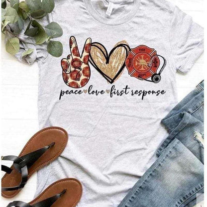 Peace Love & First Response-Unisex T-shirts