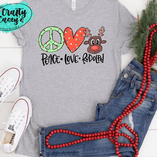 Peace Love Rudolph Christmas T-shirt