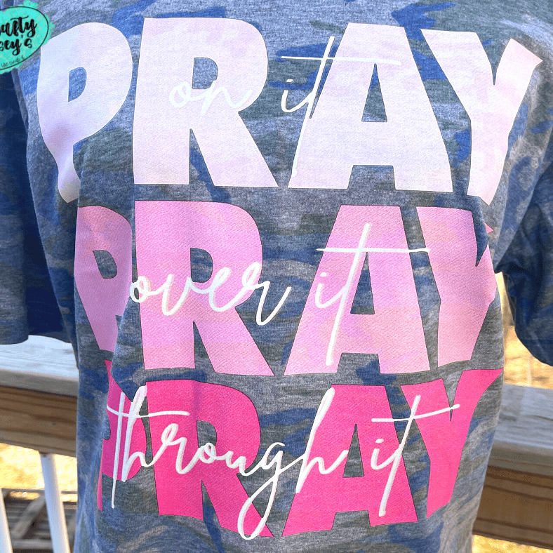 Pray On It Spiritual Graphic Shirt inspirational motivational spiritual graphic shirt by Crafty Casey’s