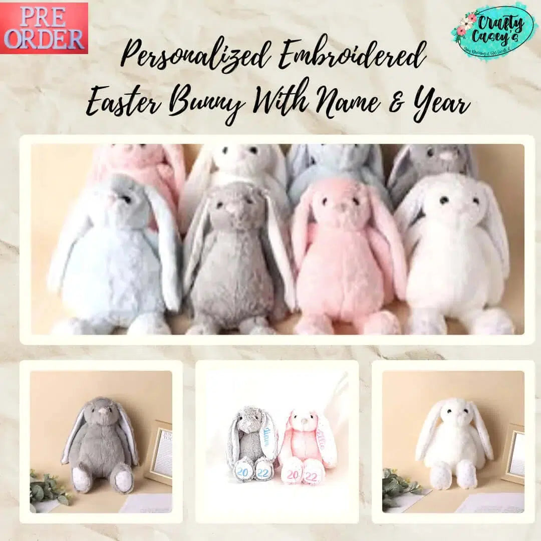 Pre-Order Easter Bunny- Personalized Printed or Embroidered