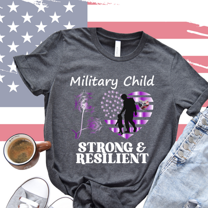 Purple Up Heart Flag Military Child Hope For 22 A Day Youth & Adult Tee